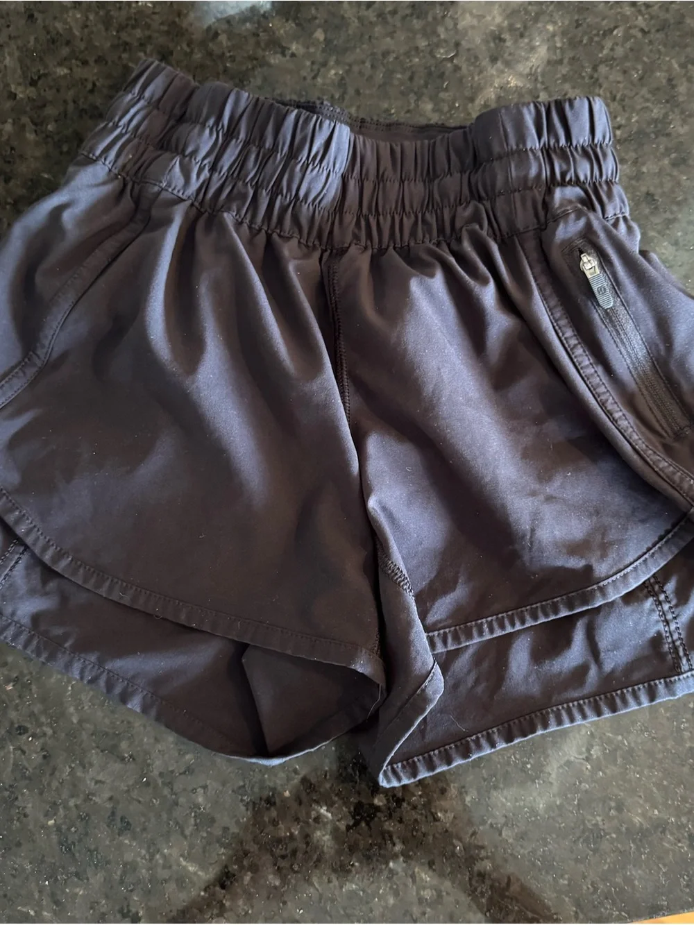 lululemon athletica Black Athletic Shorts with Zip Pocket